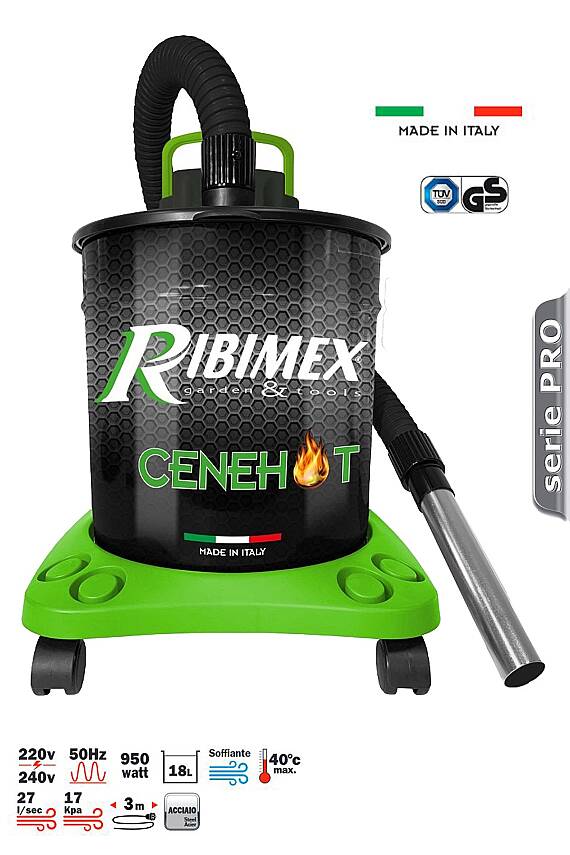 Ribimex CENEHOT Elektrikli Şömine ve Soba Çok Amaçlı Kül Süpürgesi 18 LT ITALY - 1